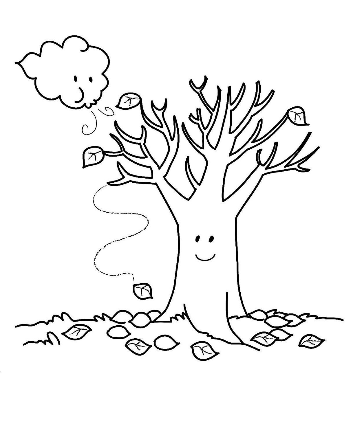 free fall leaves coloring pages