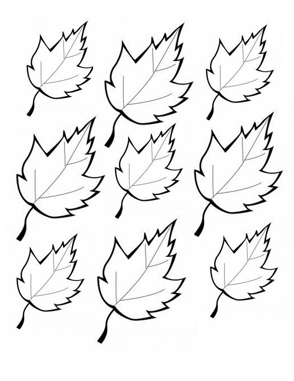 small fall leaves coloring pages
