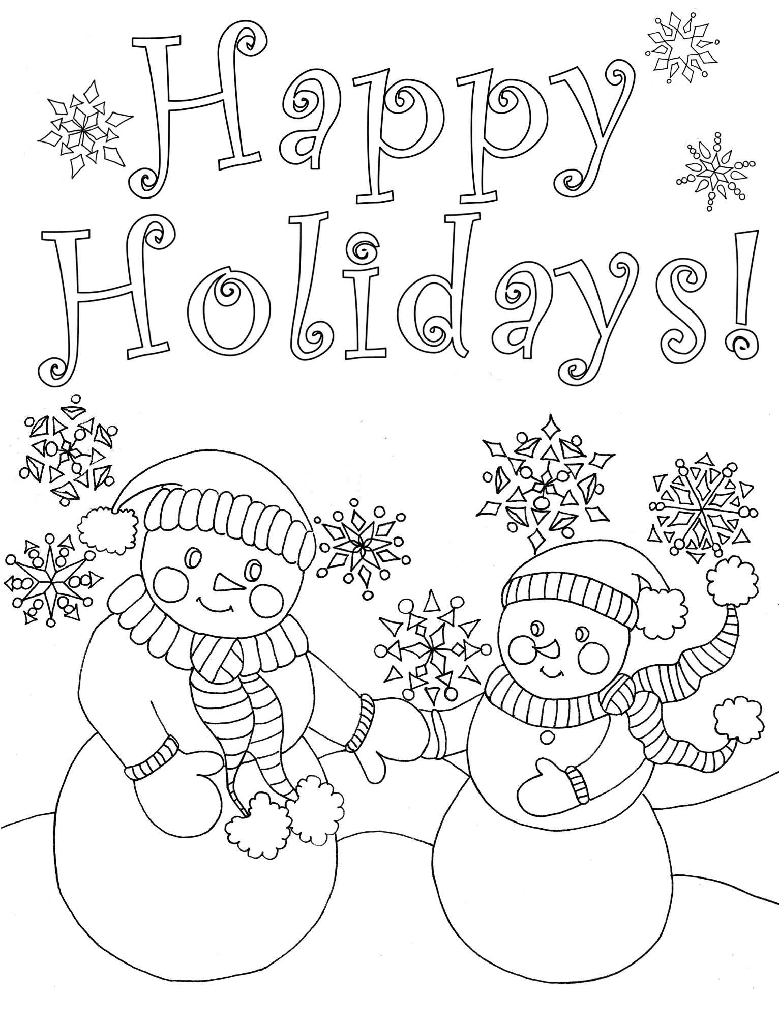 holiday coloring pages for kids