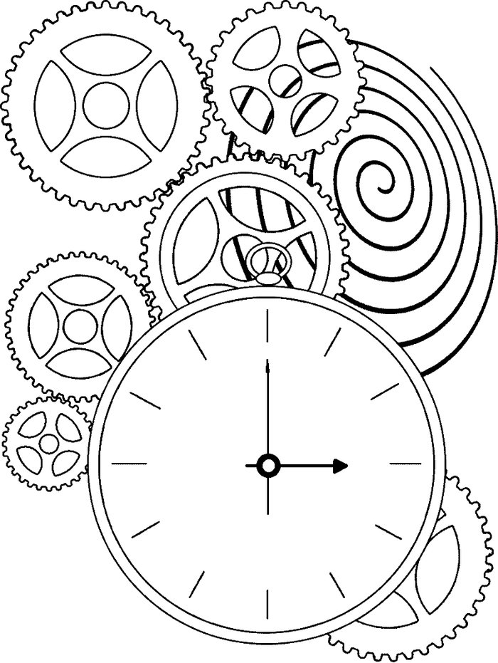 fantastic machine clock coloring page