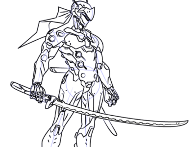 genji overwatch coloring pages