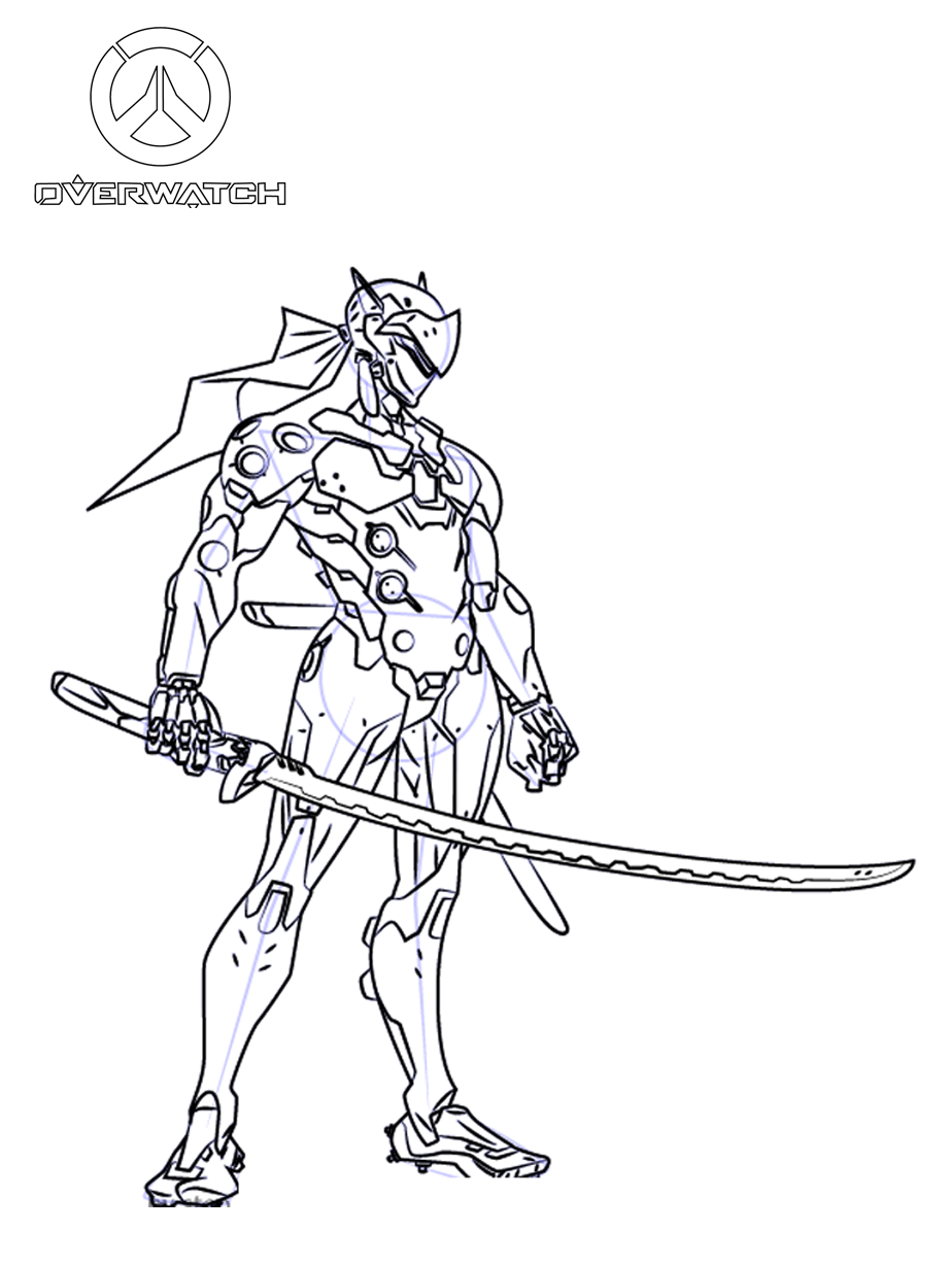 genji overwatch coloring pages