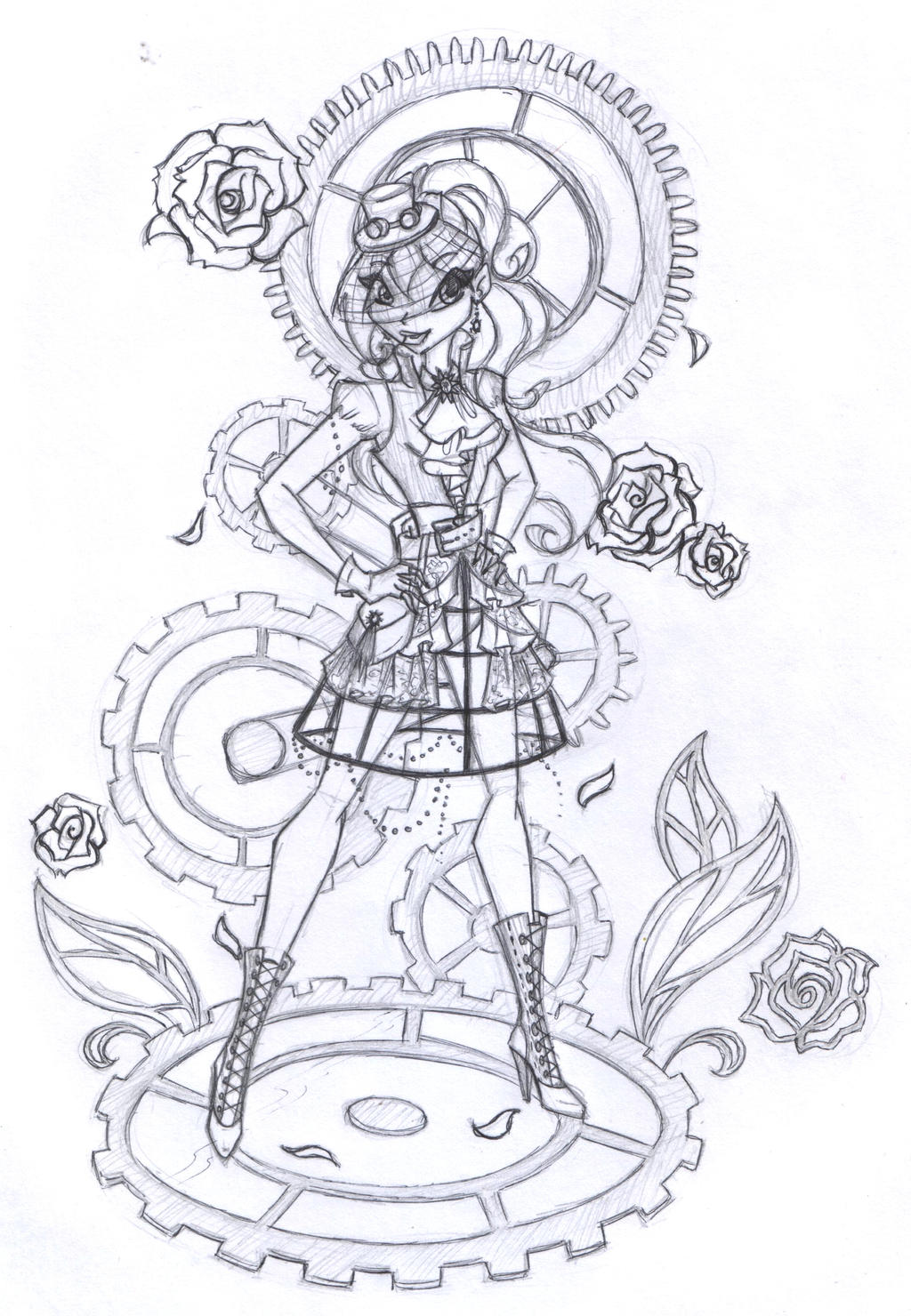 free steampunk coloring pages