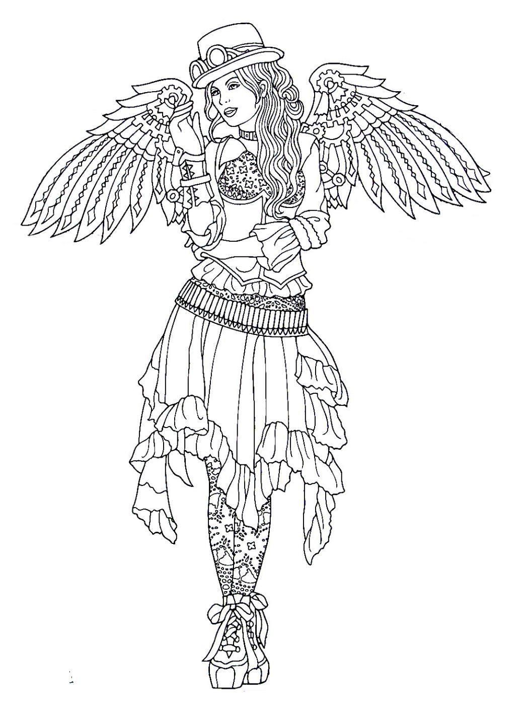 steampunk fairy coloring pages