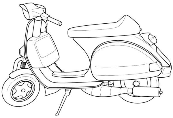 fantastic vespa coloring sheet for children