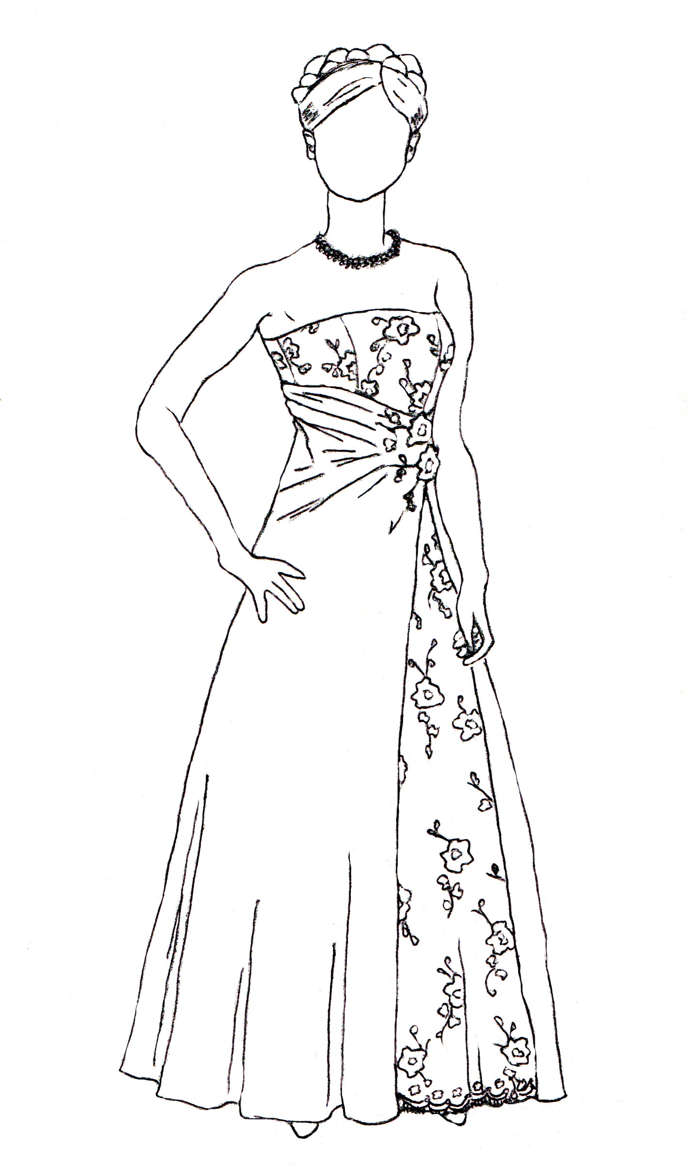 dress coloring pages for adults