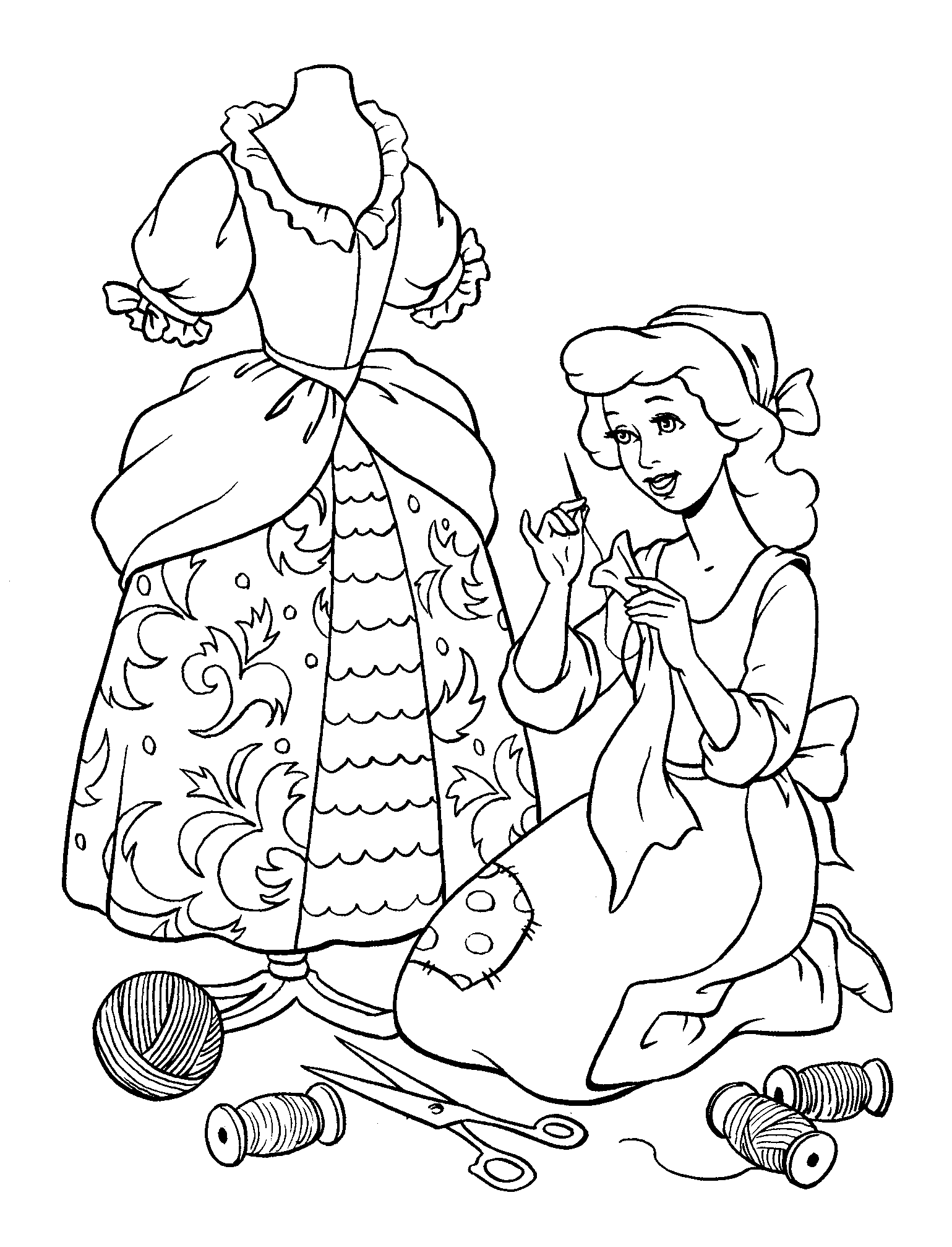 princess dress coloring pages