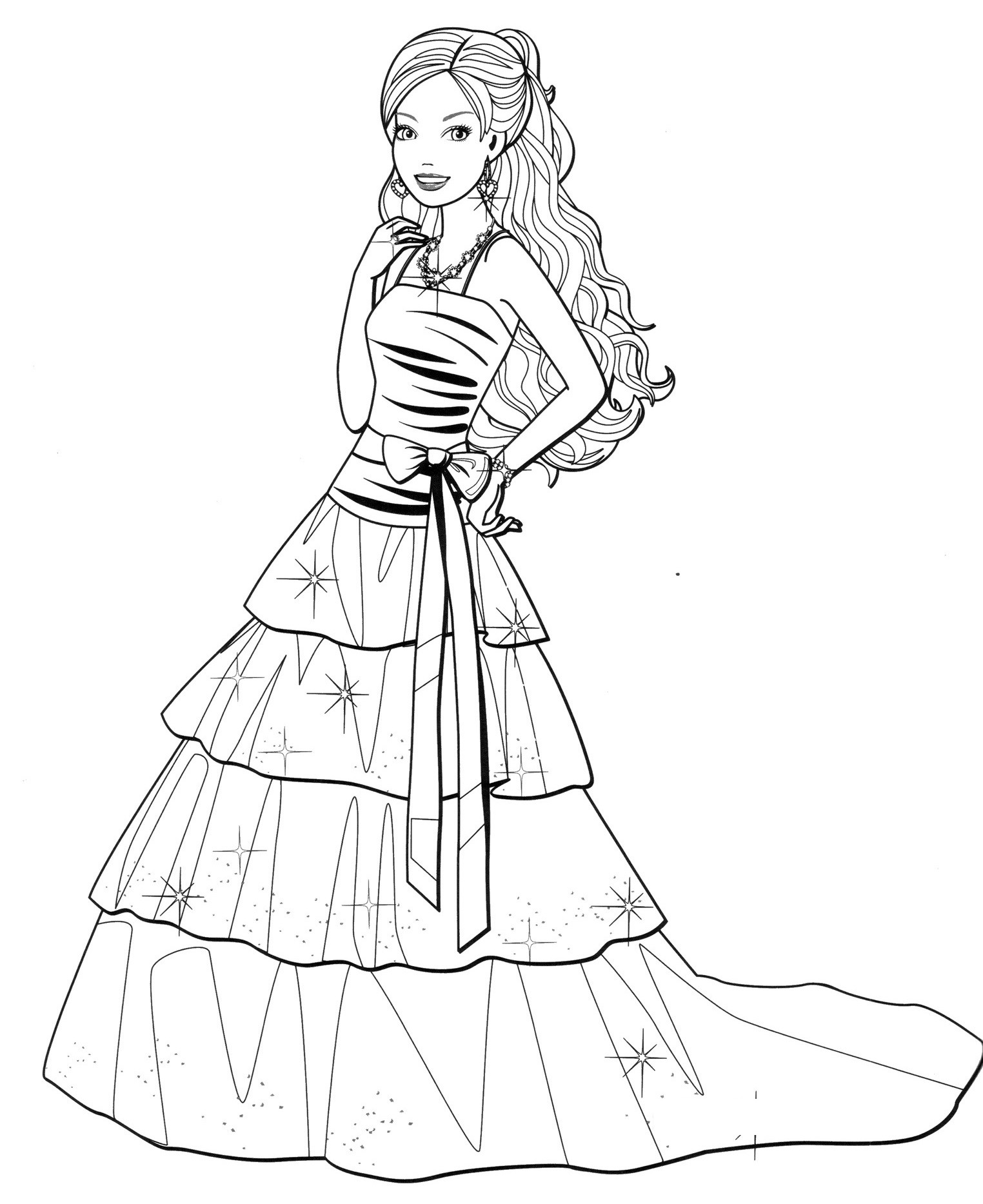 barbie dress coloring page for girls beautiful fashion dress coloring pages for your little girls coloring pages
