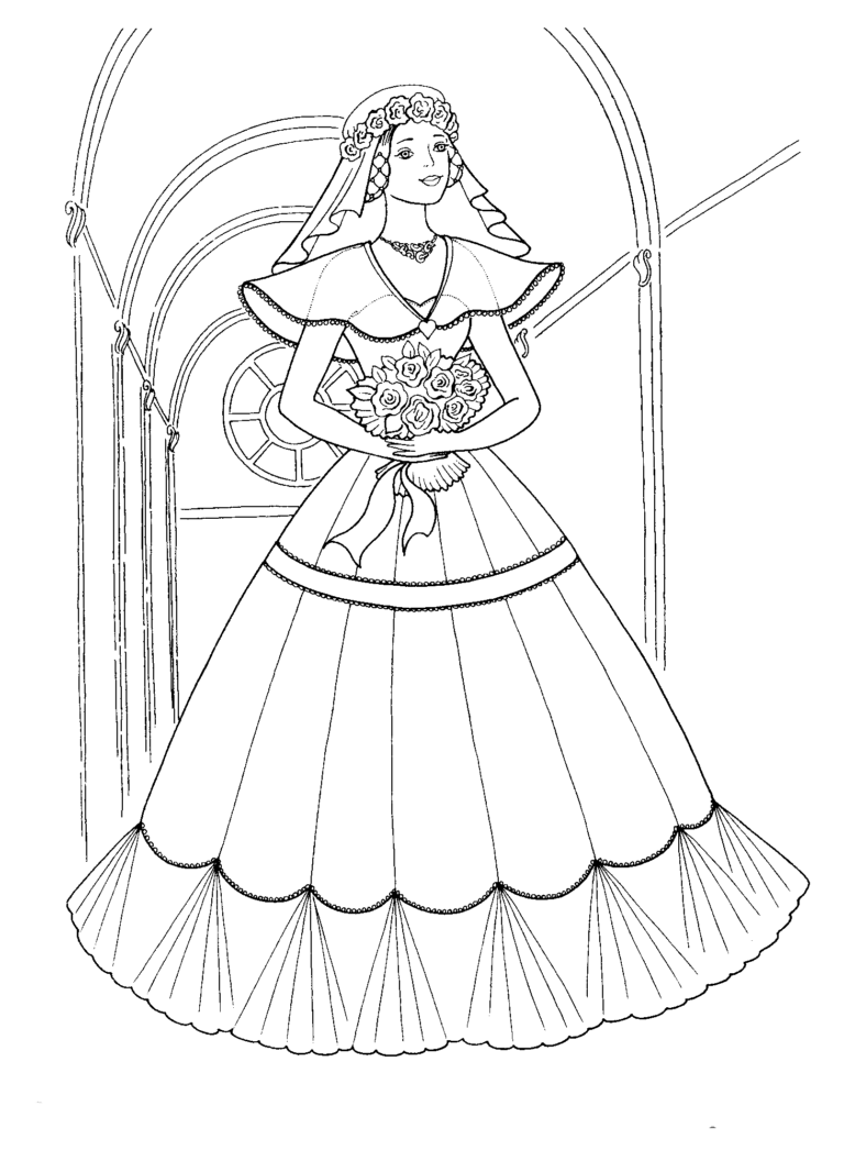 Fashionable Dress Coloring Pages Pdf To Print - Coloringfolder.com