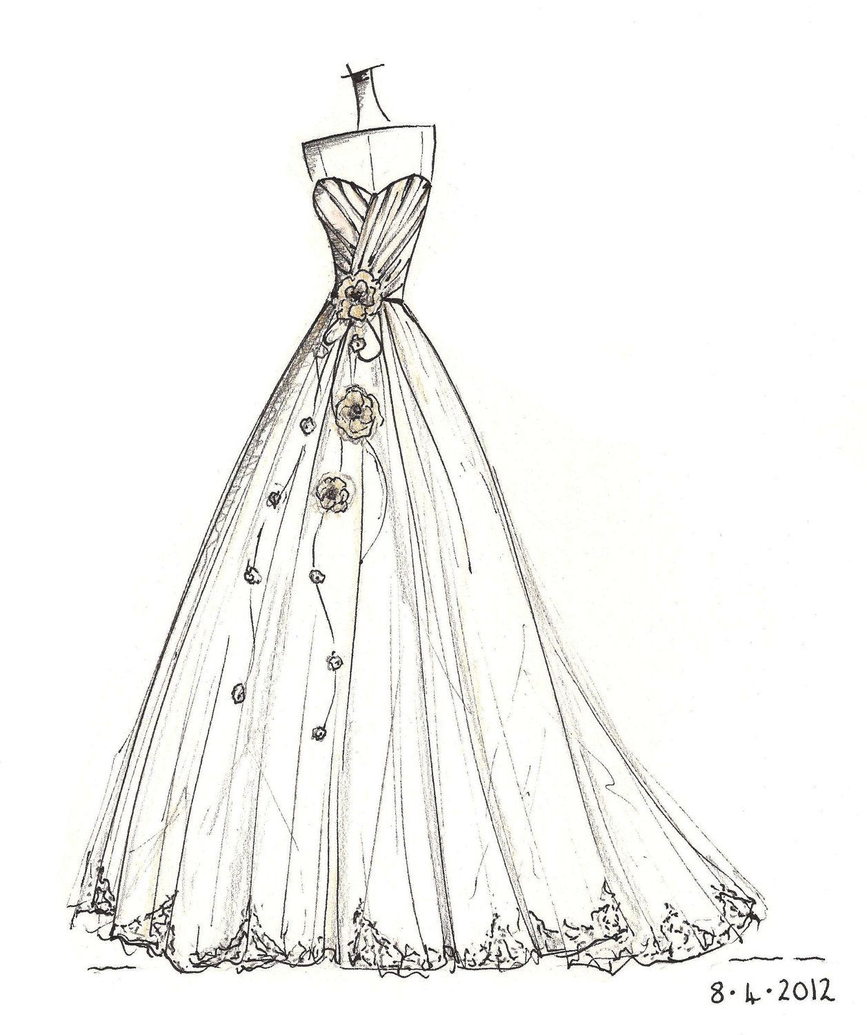 wedding dress coloring pages printable