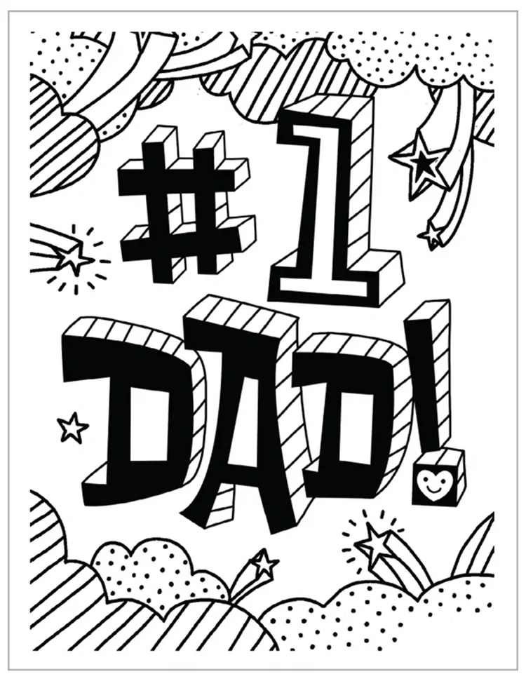 happy fathers day coloring pages kids