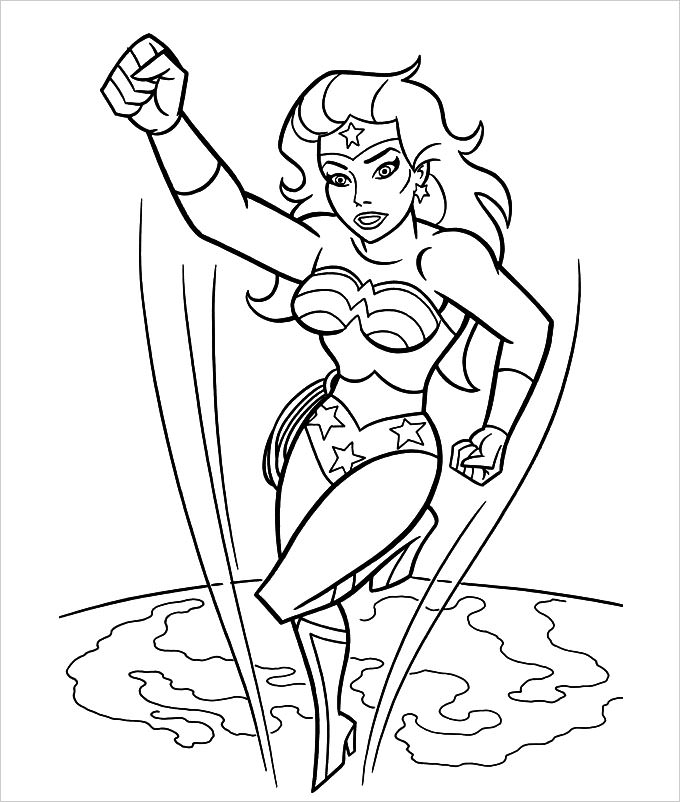 female superhero coloring pages
