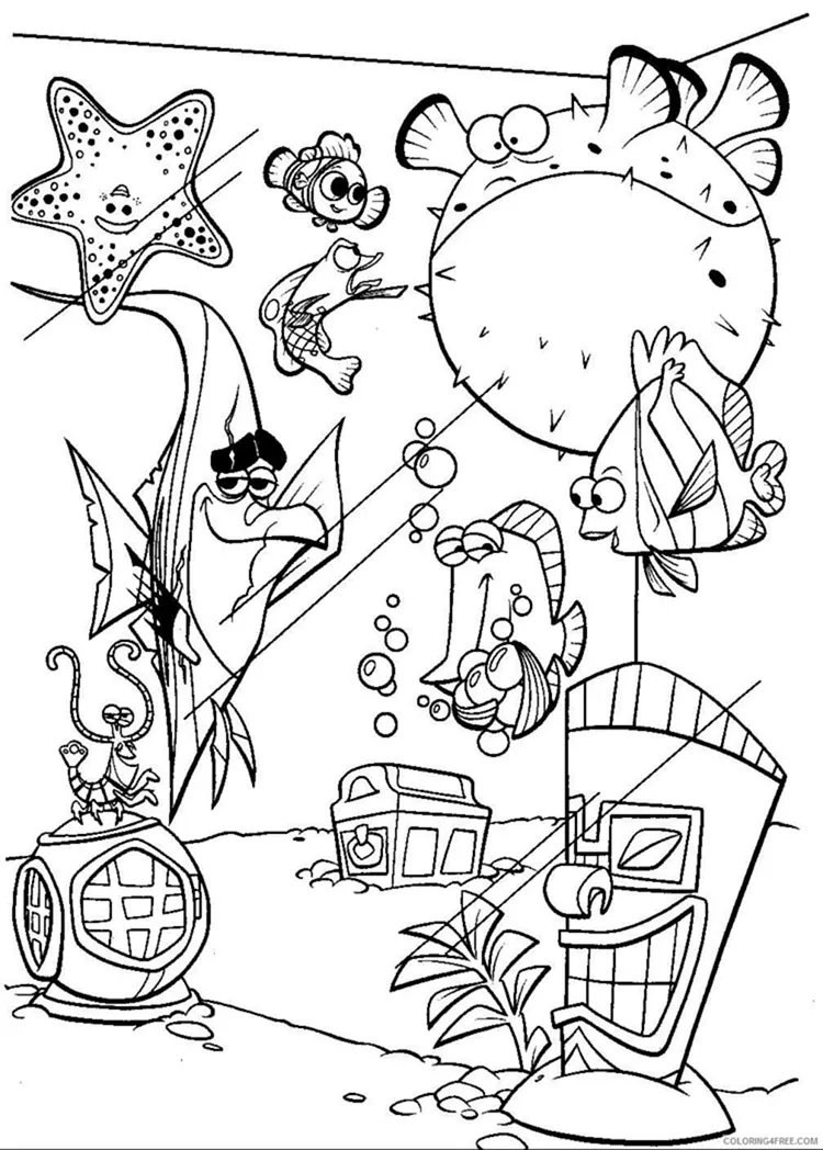 finding nemo character coloring pages