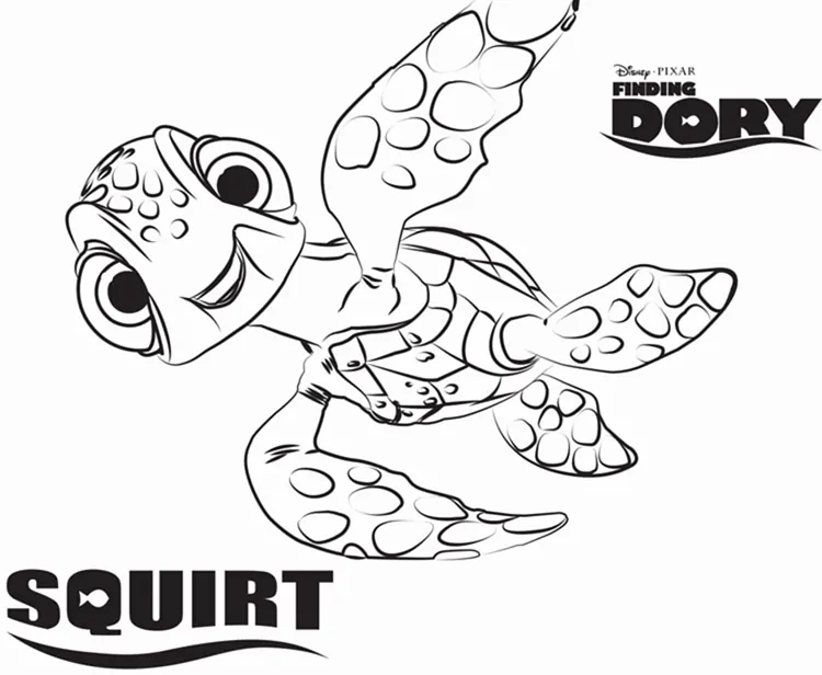 finding nemo squirt coloring pages
