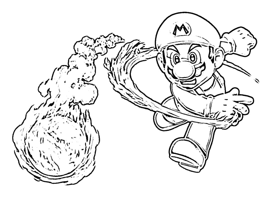 fire mario coloring pages