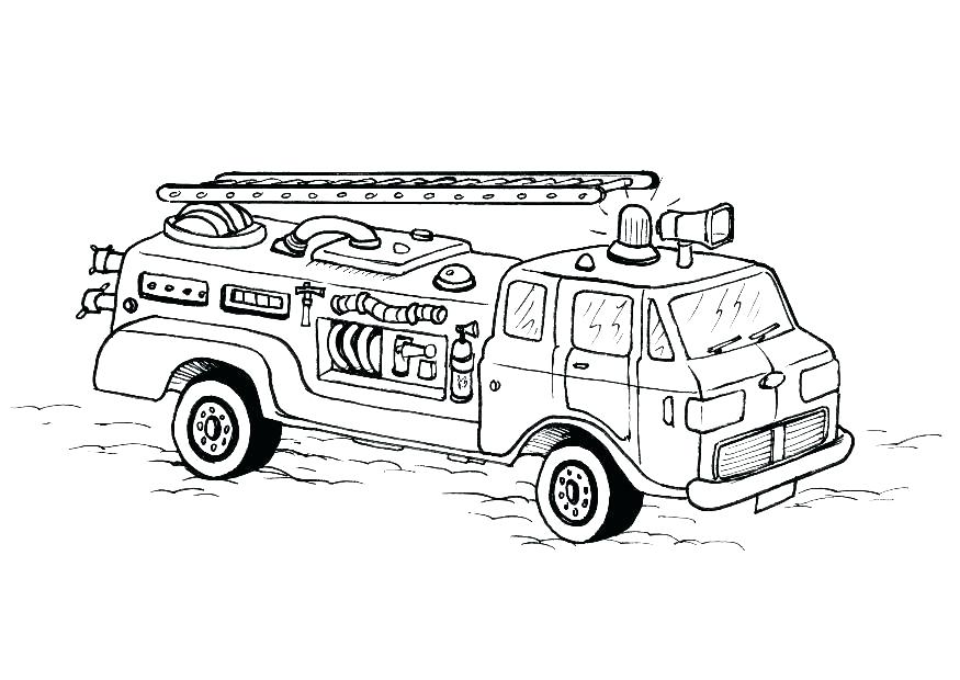 fire truck coloring page easy