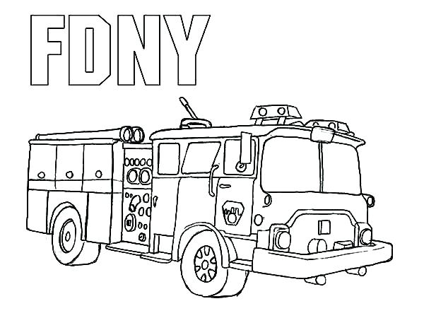 fire truck coloring page for preschool