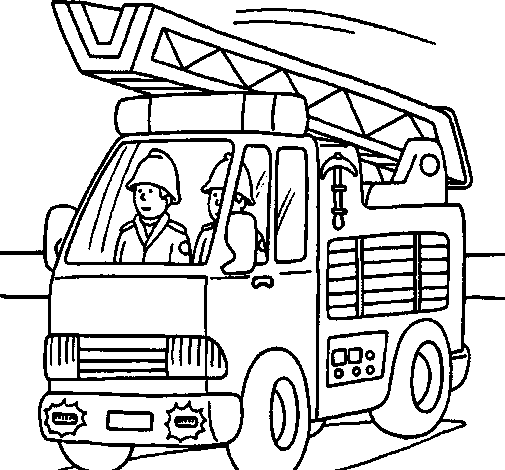 fire truck coloring page for preschoolers