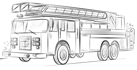 fire truck coloring page for toddlers