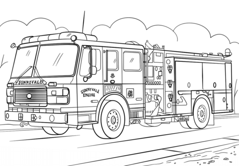 fire truck coloring page free