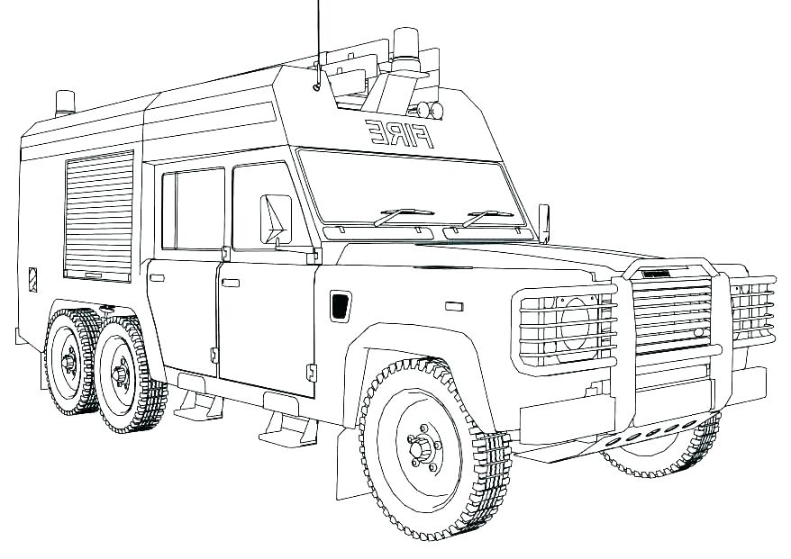 fire truck coloring page preschool