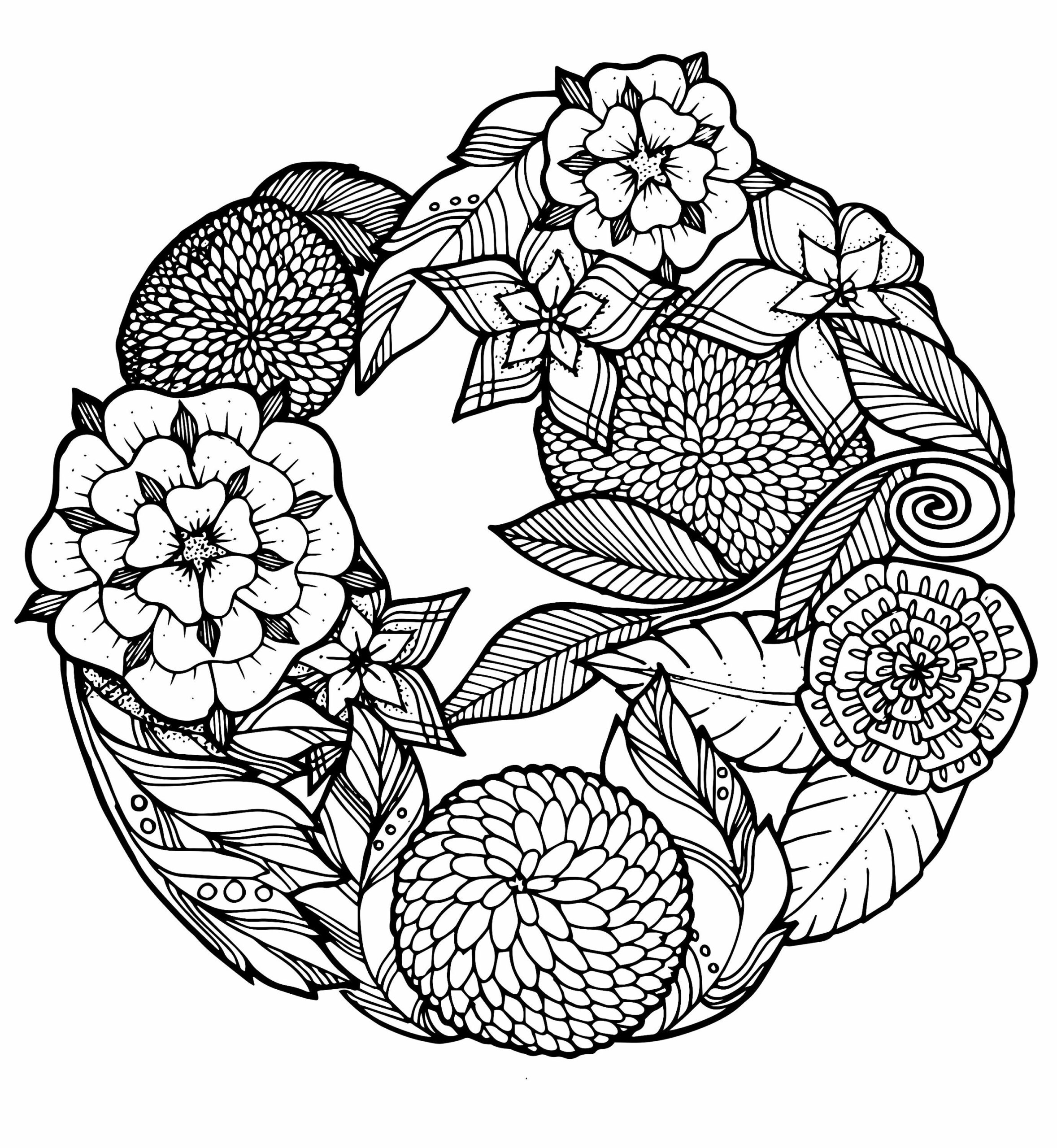 floral coloring pages for adults