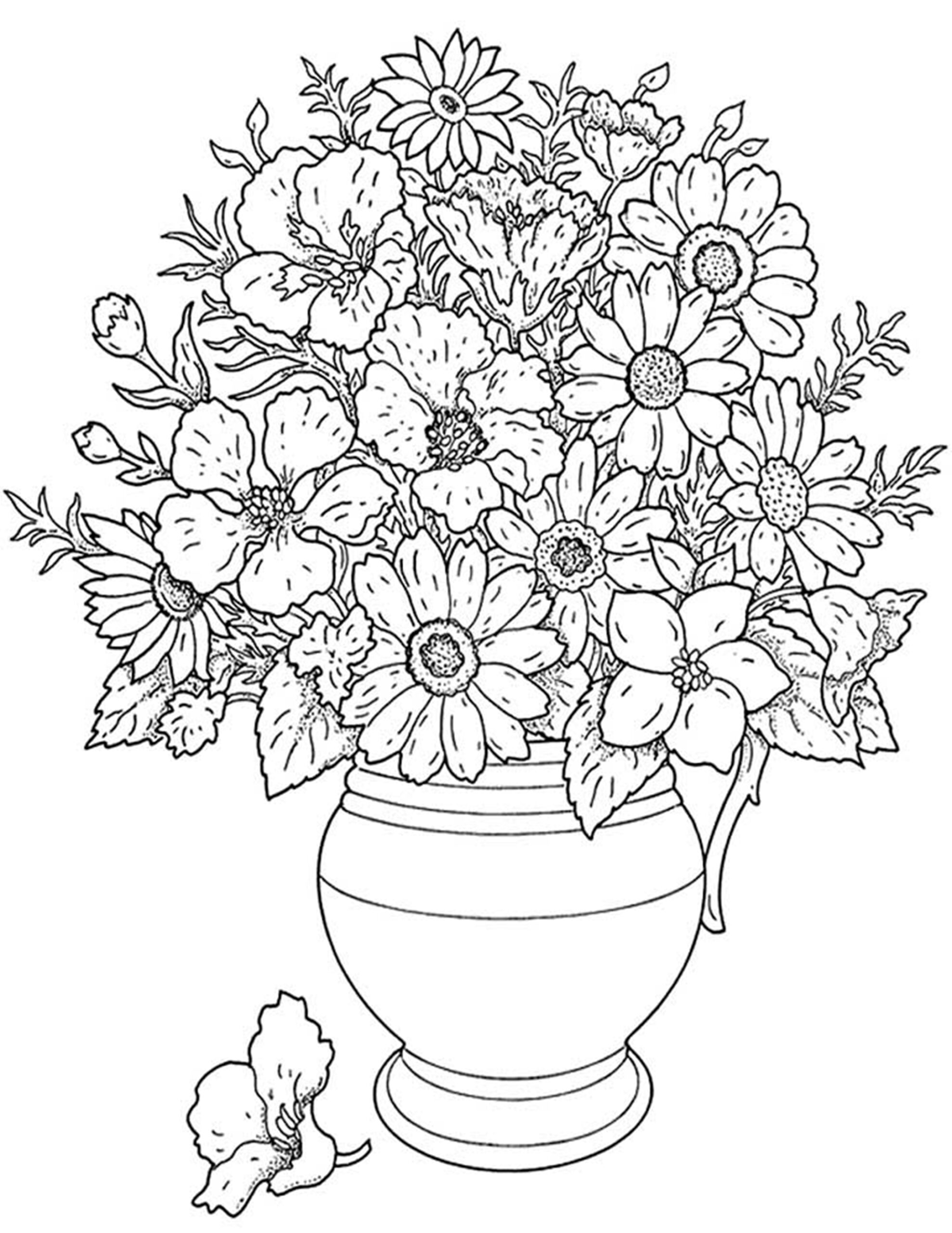 floral coloring pages