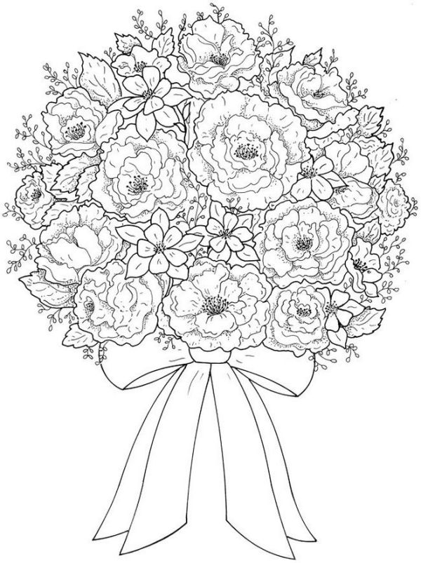 flower bouquet coloring book