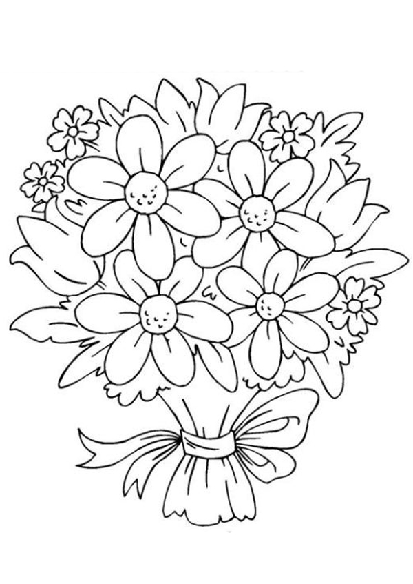 flower bouquet coloring pages