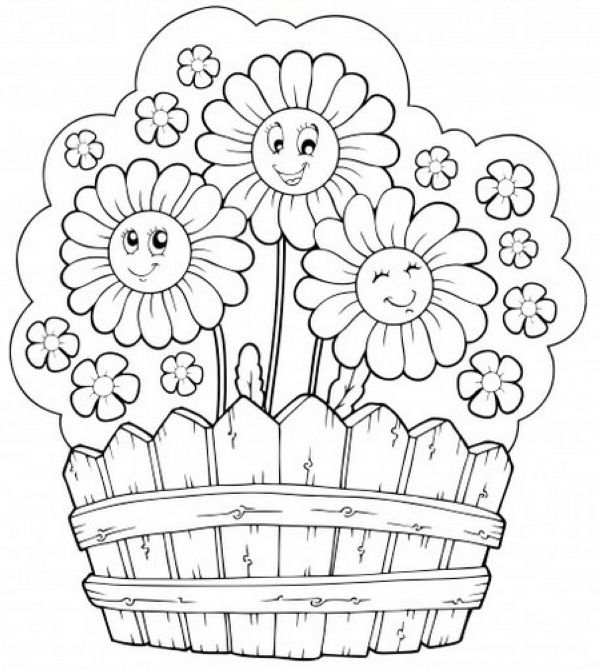 coloring pages of a flower garden