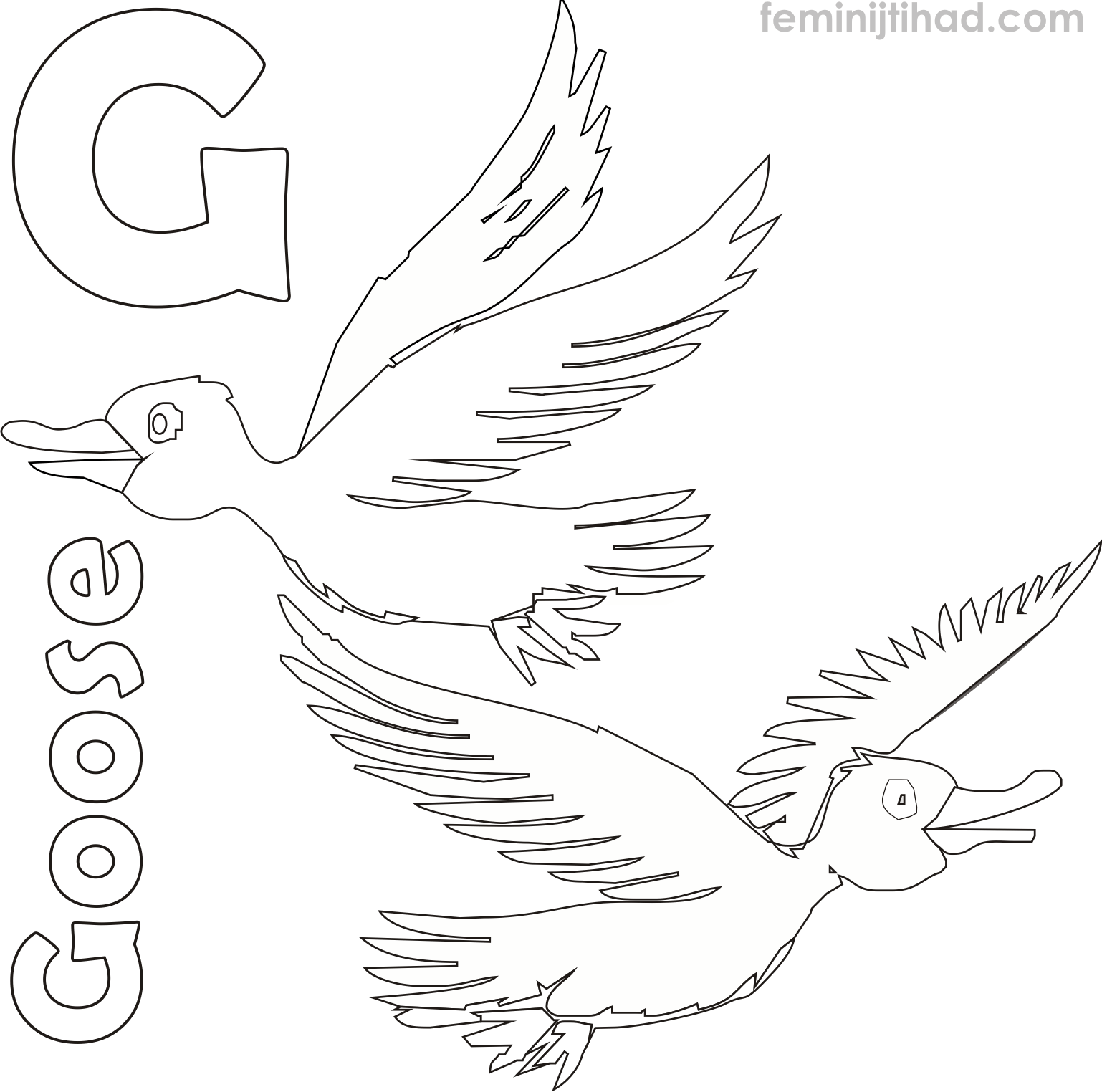 flying goose coloring page