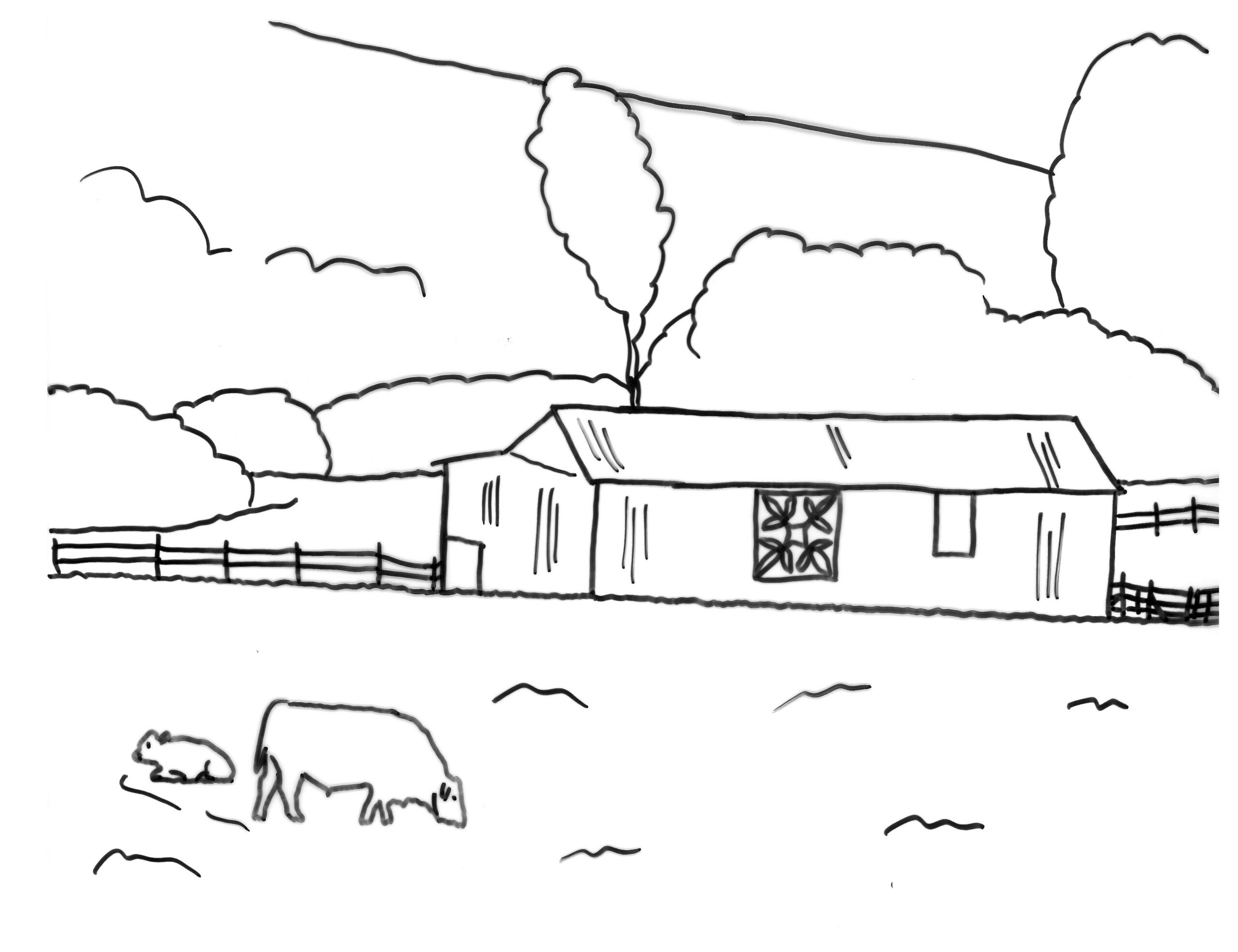 barn coloring pages for two year olds