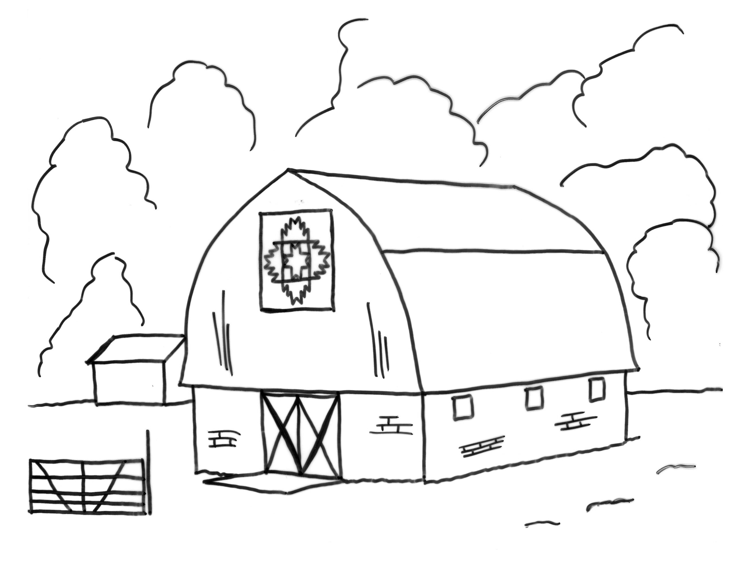 farm animals and barn for toddlers coloring pages