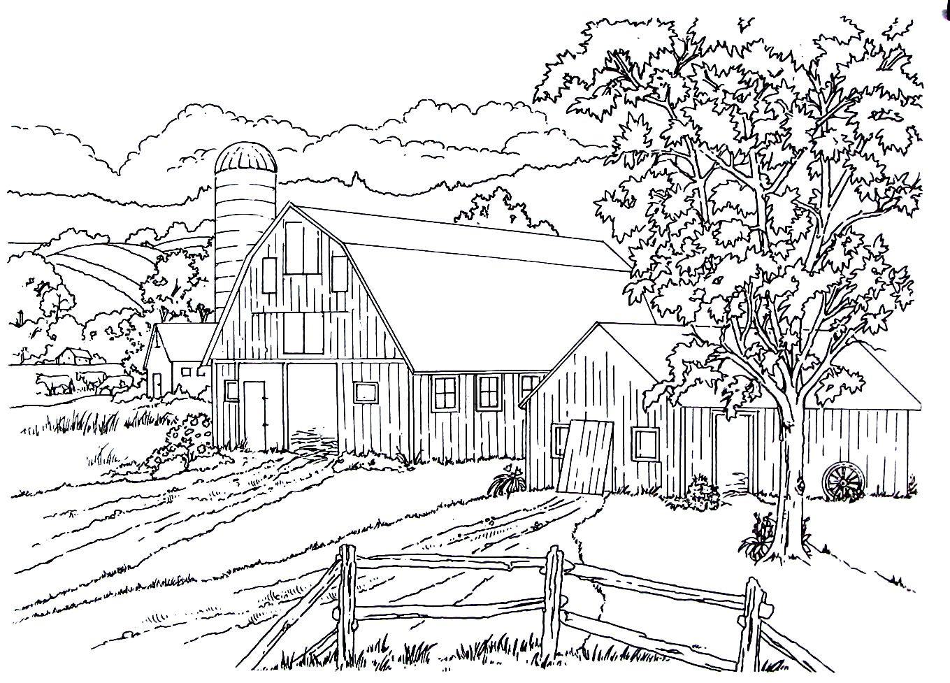 free printable barn coloring pages