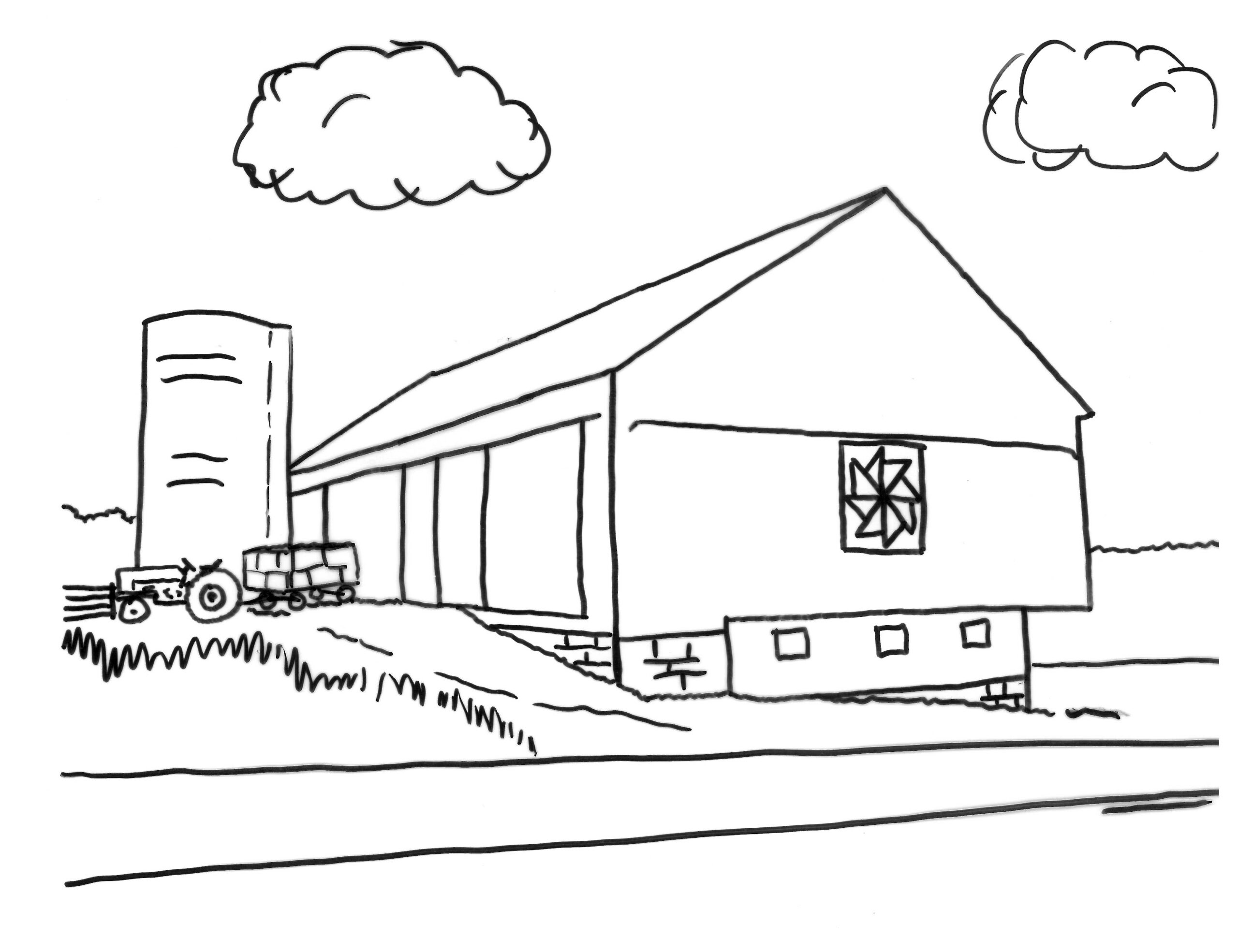 old barn coloring pages