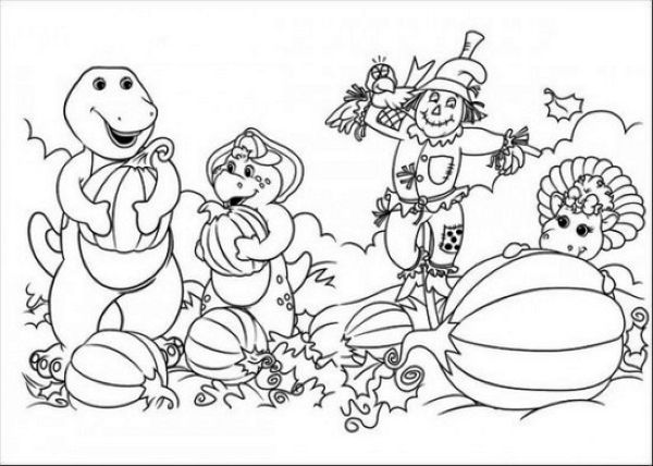 free barney coloring pages for kids