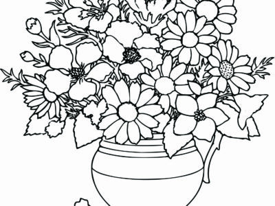 spring flower in a pot coloring pages