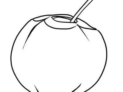 free coconut coloring image