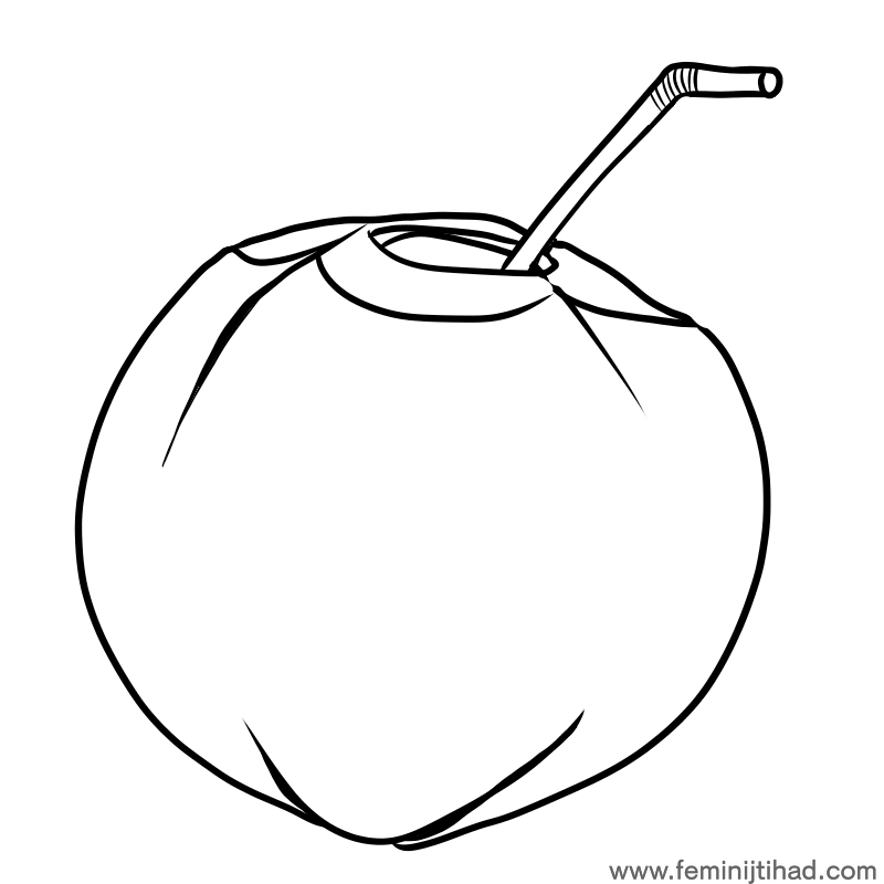 free coconut coloring image