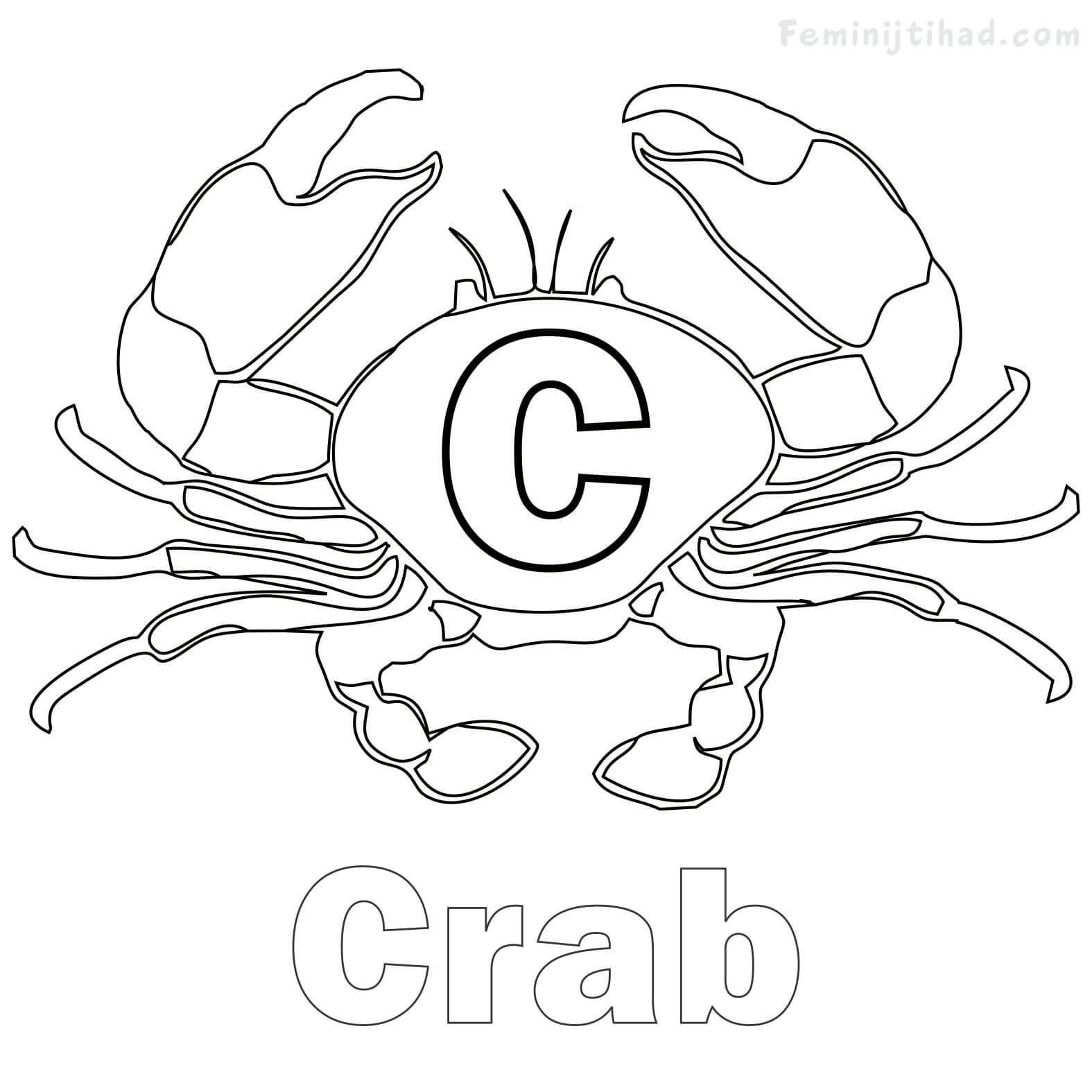 free coloring page of a crab