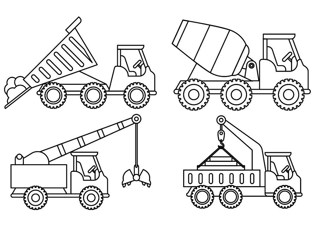 construction trucks coloring pages