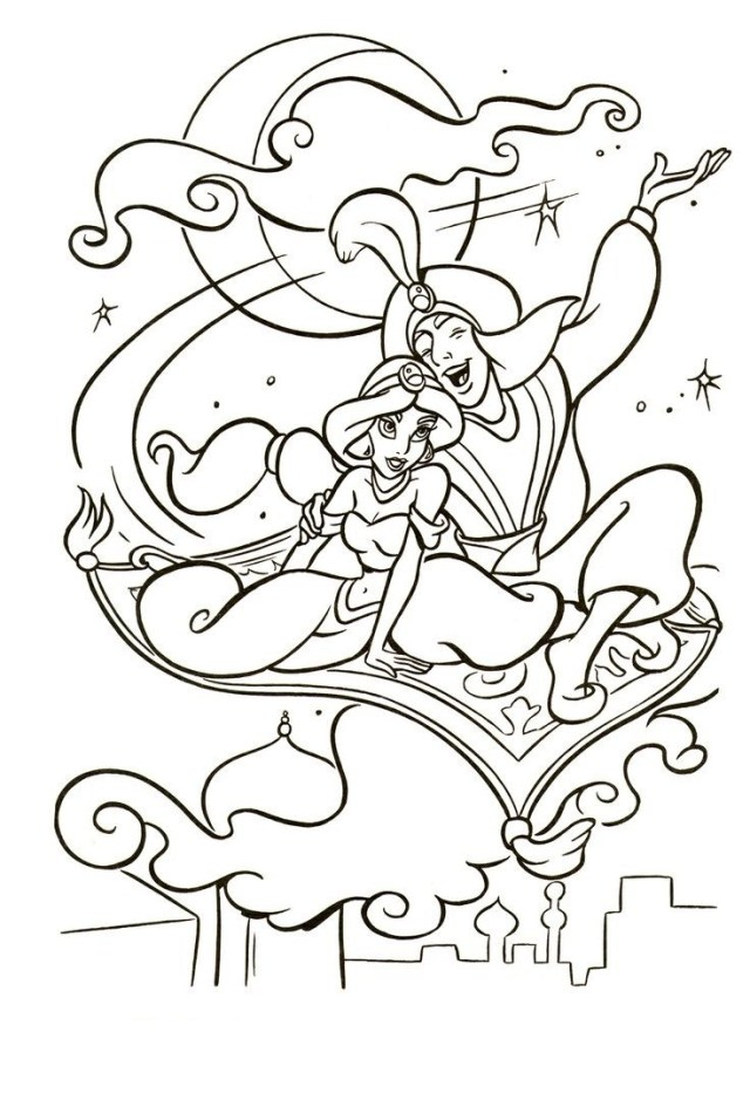 free disney coloring pages aladdin