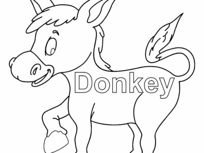 free donkey coloring page