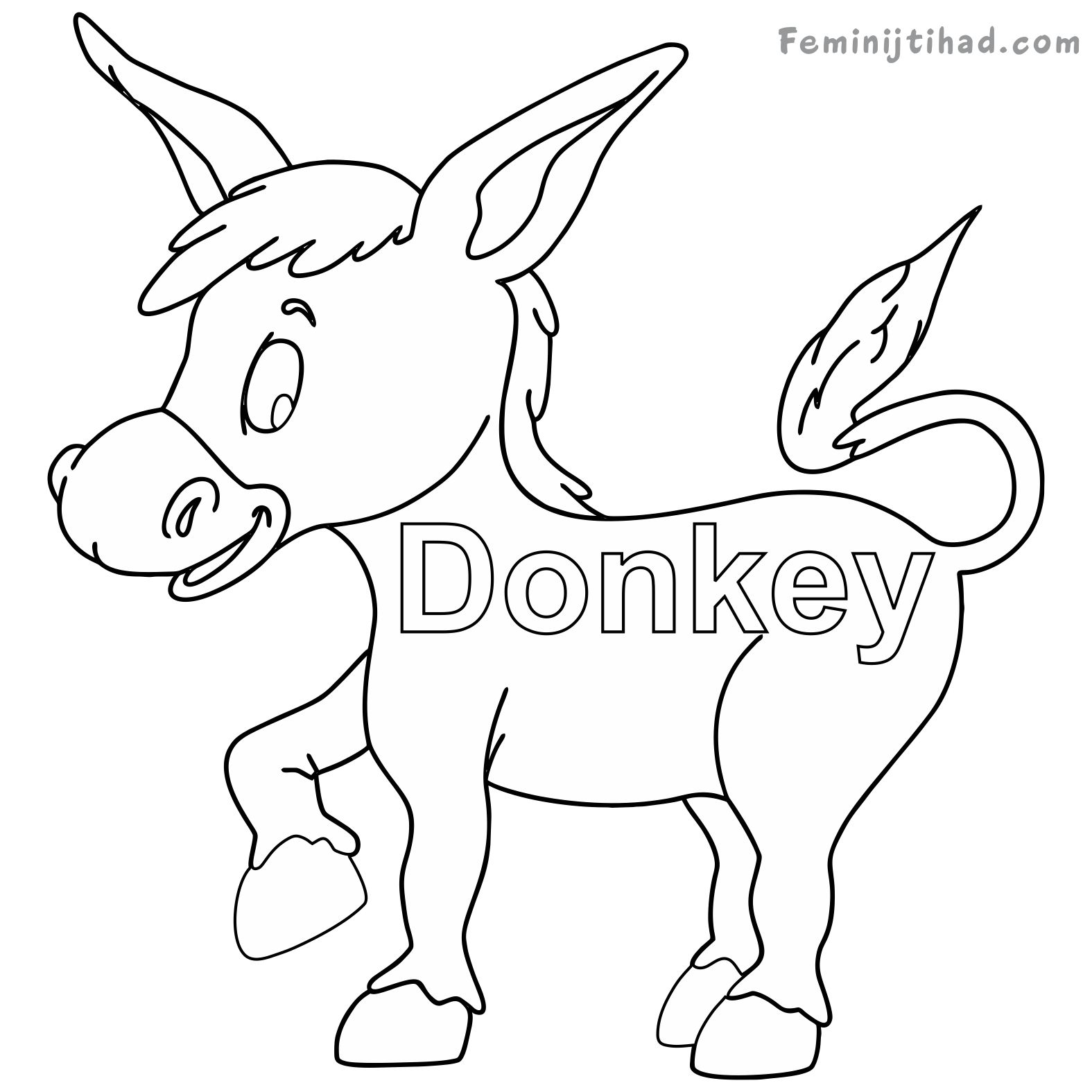 free donkey coloring page