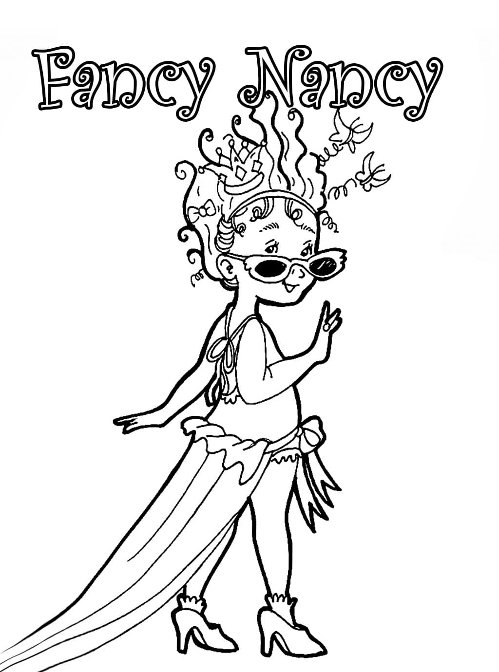 free fancy nancy coloring pages to print