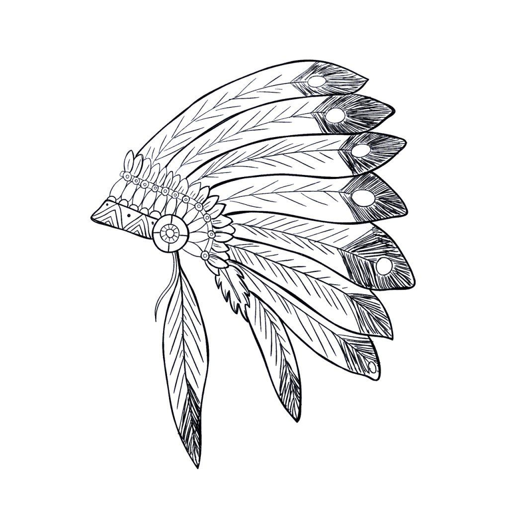 indian feather coloring pages