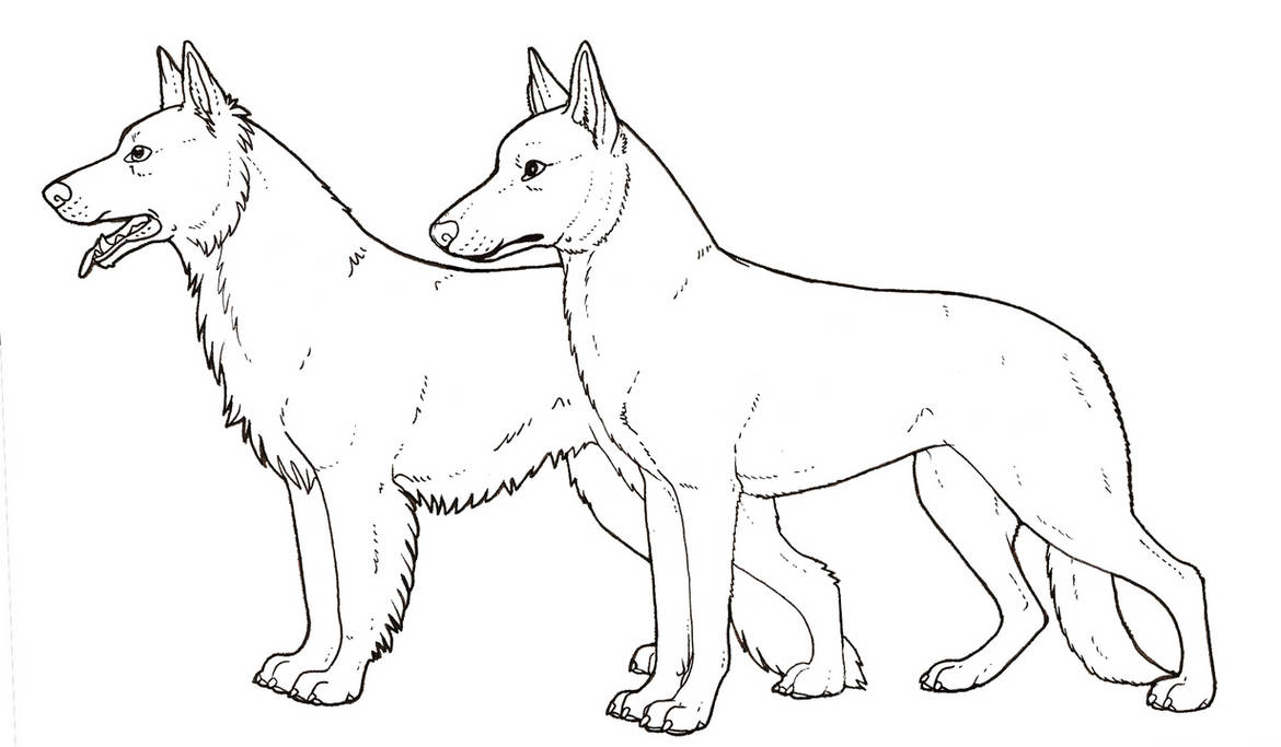 german shepherd clipart coloring pages