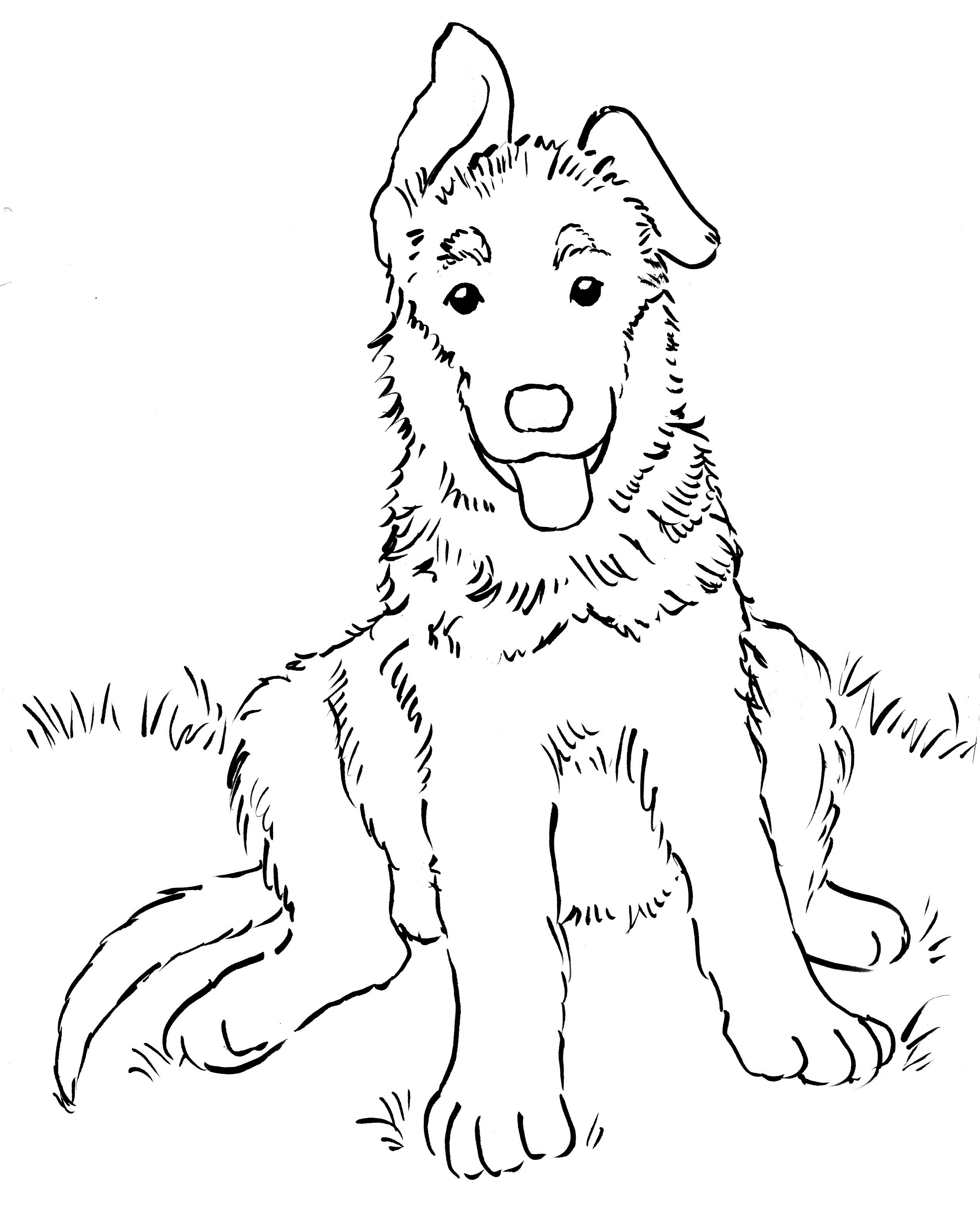 german shepherd puppy coloring pages