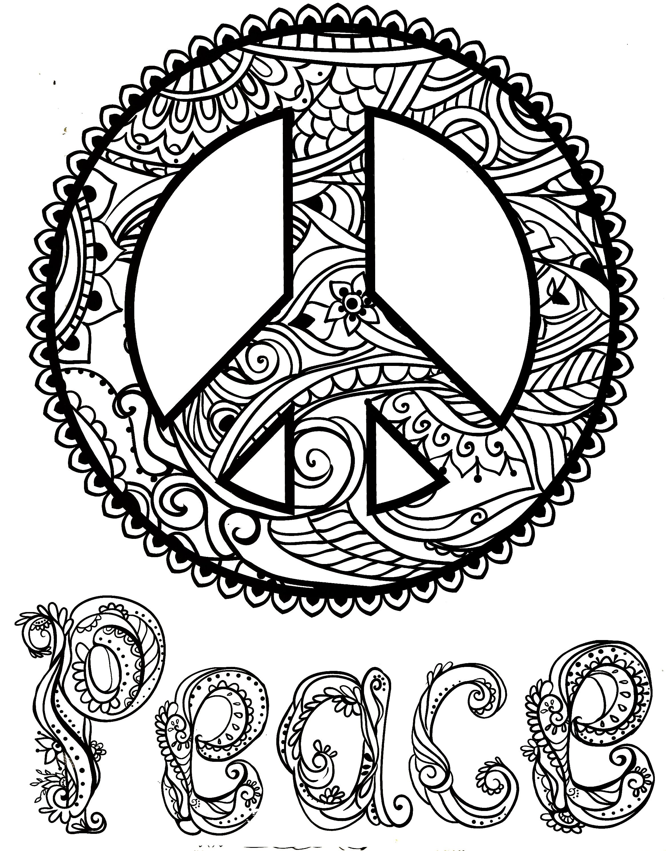 adult coloring pages hippie