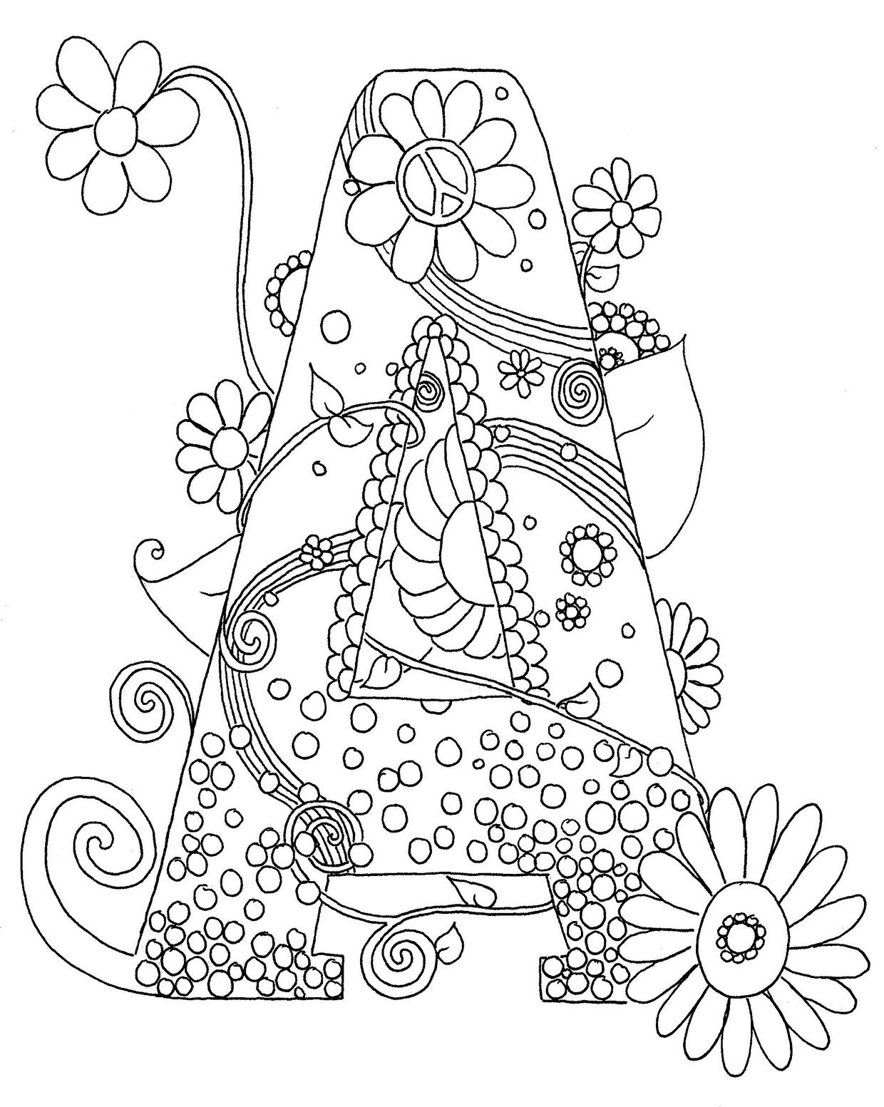 hippie coloring pages printable